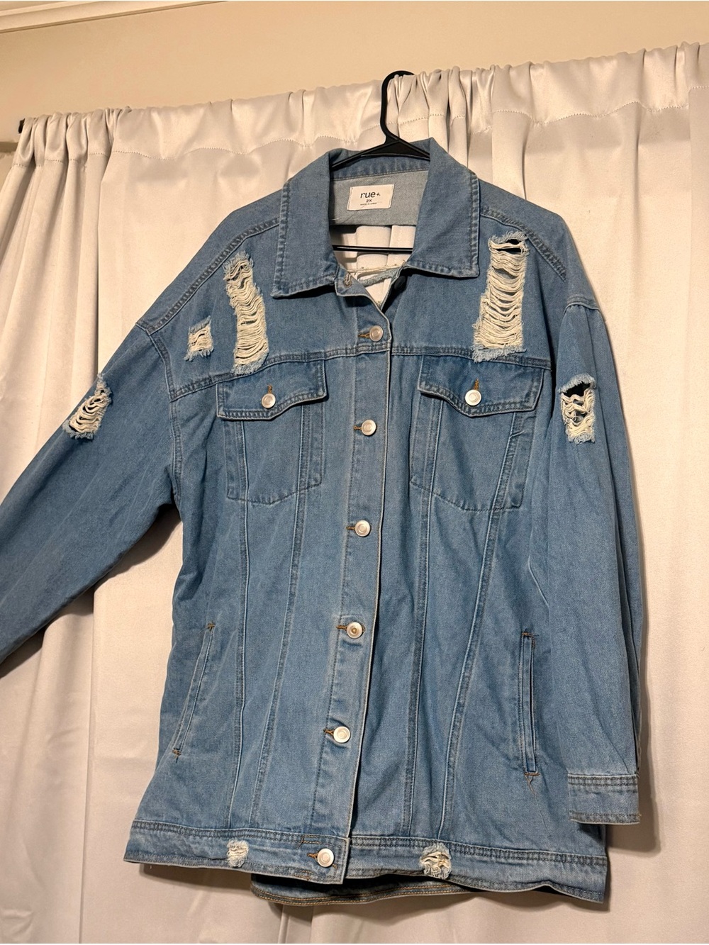 Rue21 Light Blue Distressed Denim Jacket